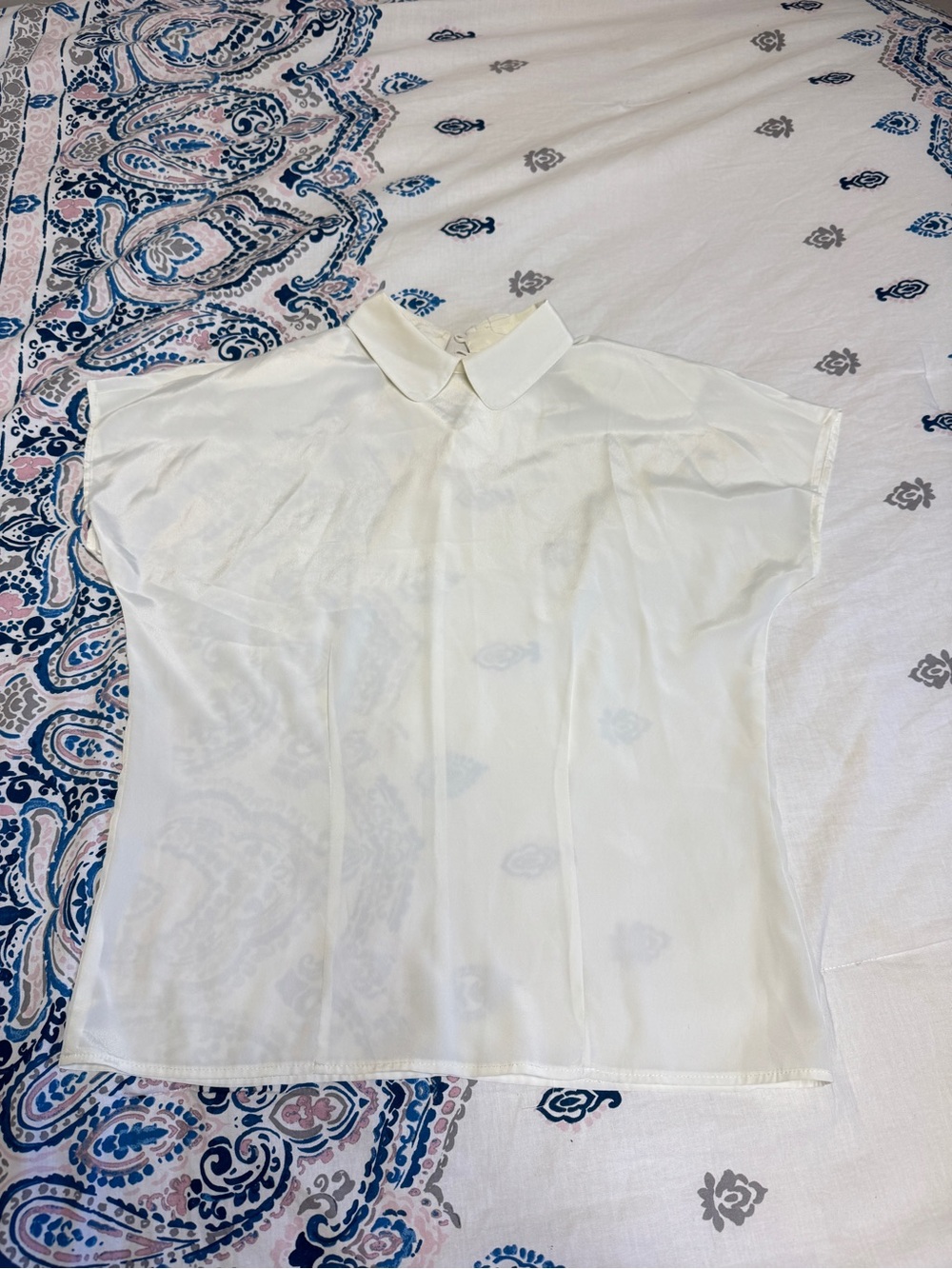 Sheer Short-Sleeve Collared Shirt
